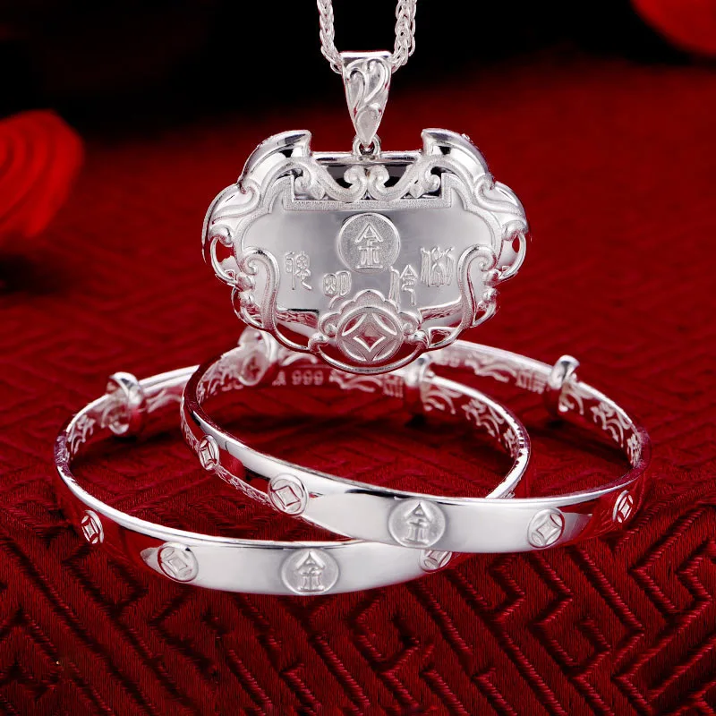 

Cheng Centennial Jewelry-Babies' bracelet-Sterling silver-Longevity lock