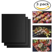 3pcs/set PTFE Coated Fiberglass Fabric Non-Stick BBQ Grill Mat Reusable Portable Picnic Cokking Barbecue BBQ Grill Mat