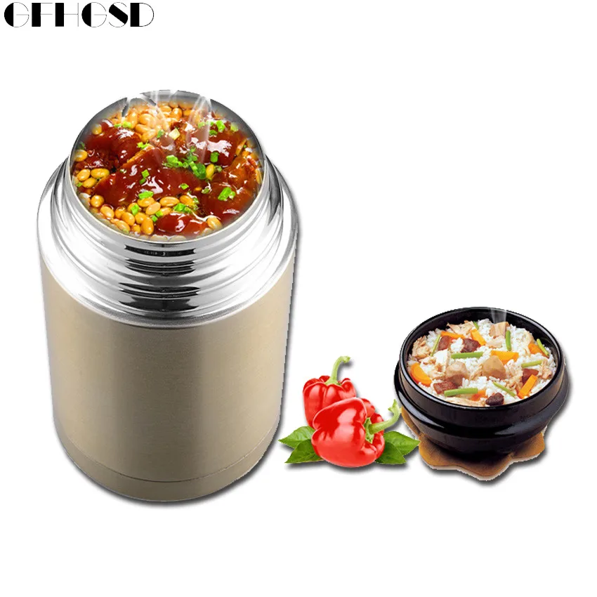 800/1000ml Soup thermos termos food container Solid color mug child