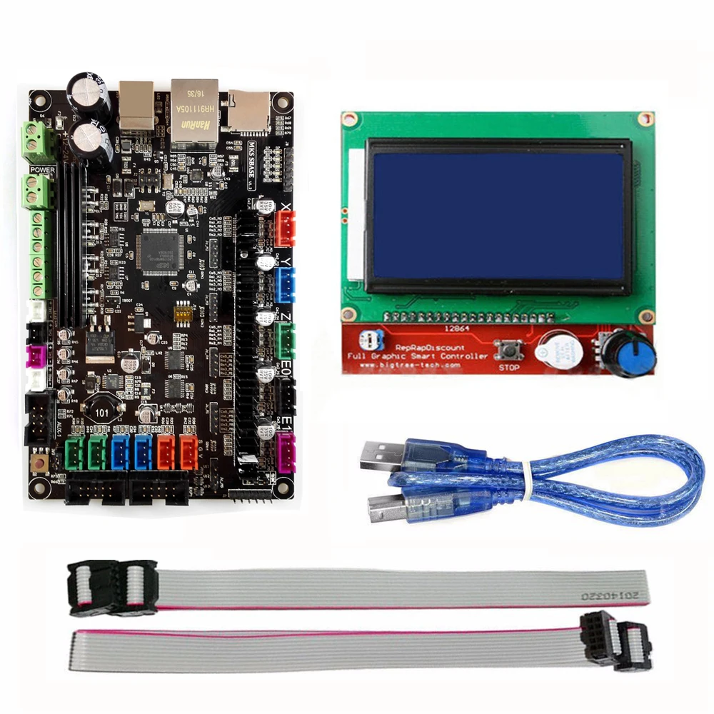 

3D printer MKS SBASE V1.3 32bit Arm platform Smooth control board +MKS 12864 LCD Display Blue Screen Module