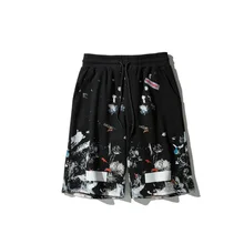 OFF-WHITE фейерверк всплеск звездное небо квадратные наклонные мужские шорты Пара пляжные повседневные