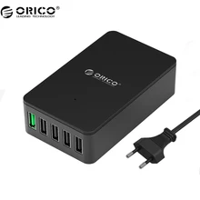 ORICO QSE-5U QC2.0 5 Порты и разъёмы настольный USB Зарядное устройство для смартфонов и Планшеты с ЕС Разъем-черный