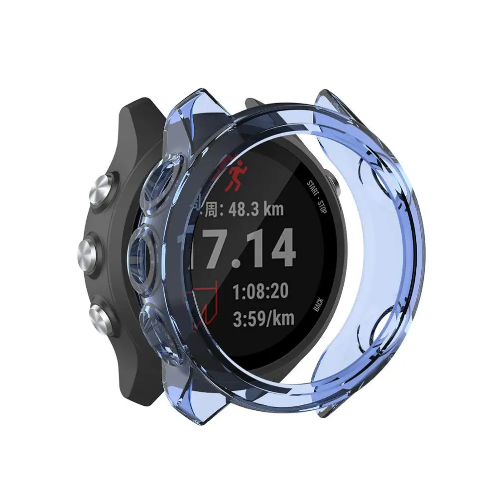 ТПУ защитный чехол для Garmin Forerunner 245 м ремешок для часов мягкий чехол для Garmin Forerunner 245 gps Аксессуары для часов - Цвет: Transparent  blue