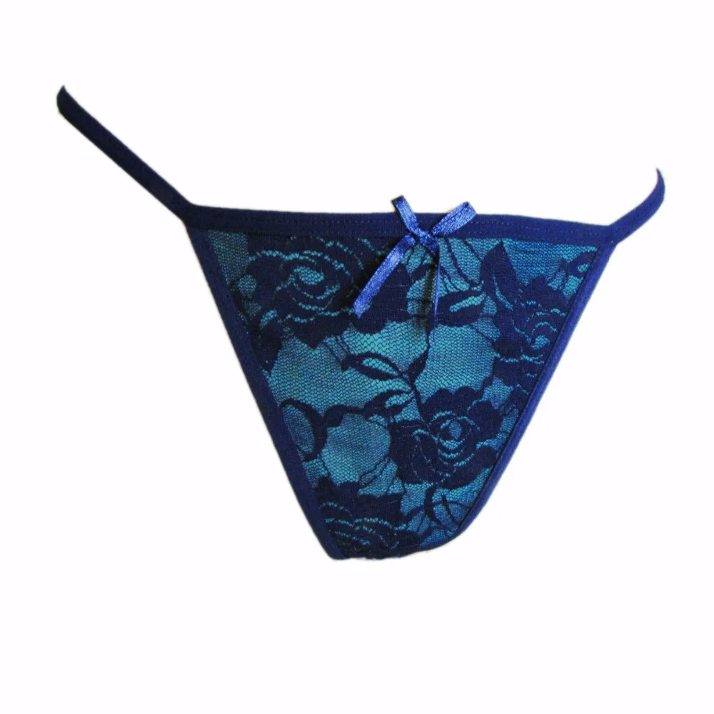 

Slim ladies sexy g-string 2 layer blue lace women sexy thong rose flower ladies sexy panties cute sexy Tback