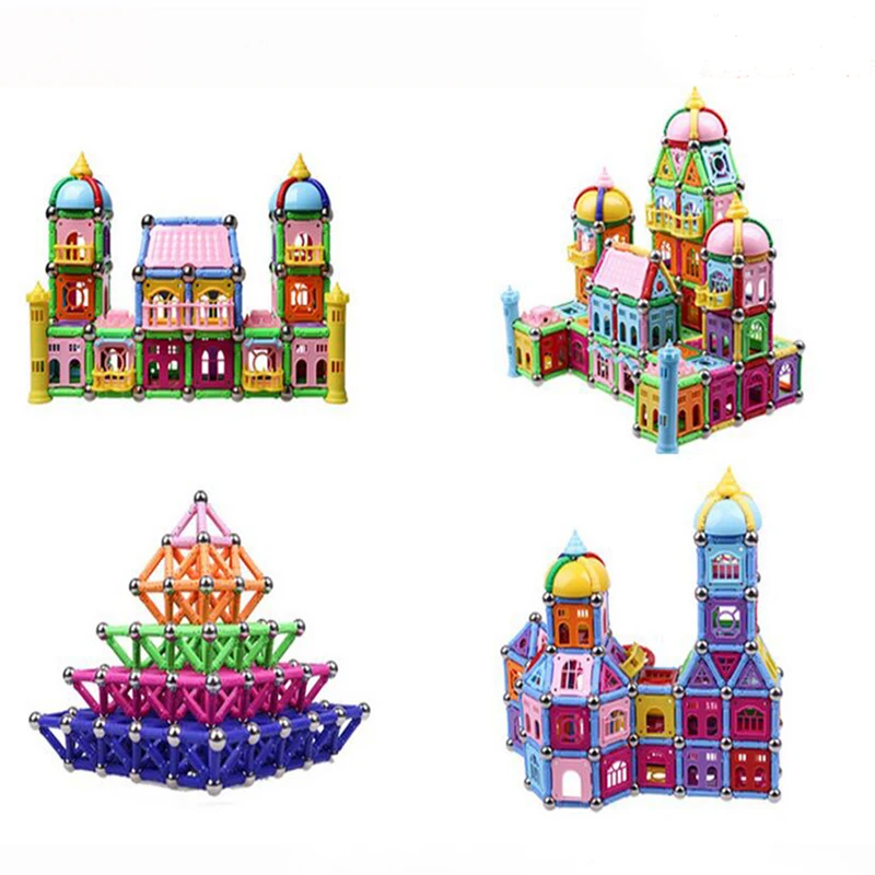 220pcs 어린이 조기 교육 마그네틱 빌딩 스틱 블록 세트, 브라이언 오프너