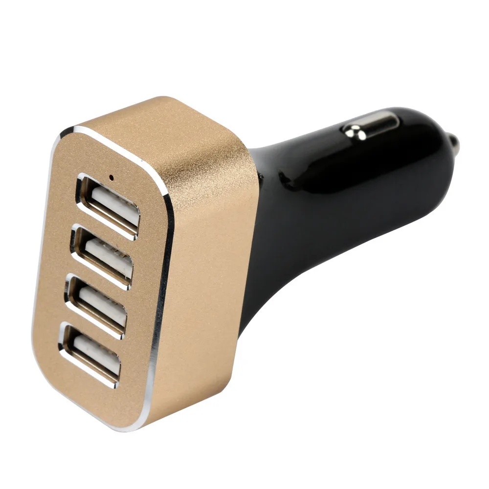 Горячая Распродажа автомобиля Зарядное устройство 9.6A 48 W 4 с usb-портом, светодиодная быстрый автомобиль Зарядное устройство для смартфонов Tablet Aux авто-укладки золото