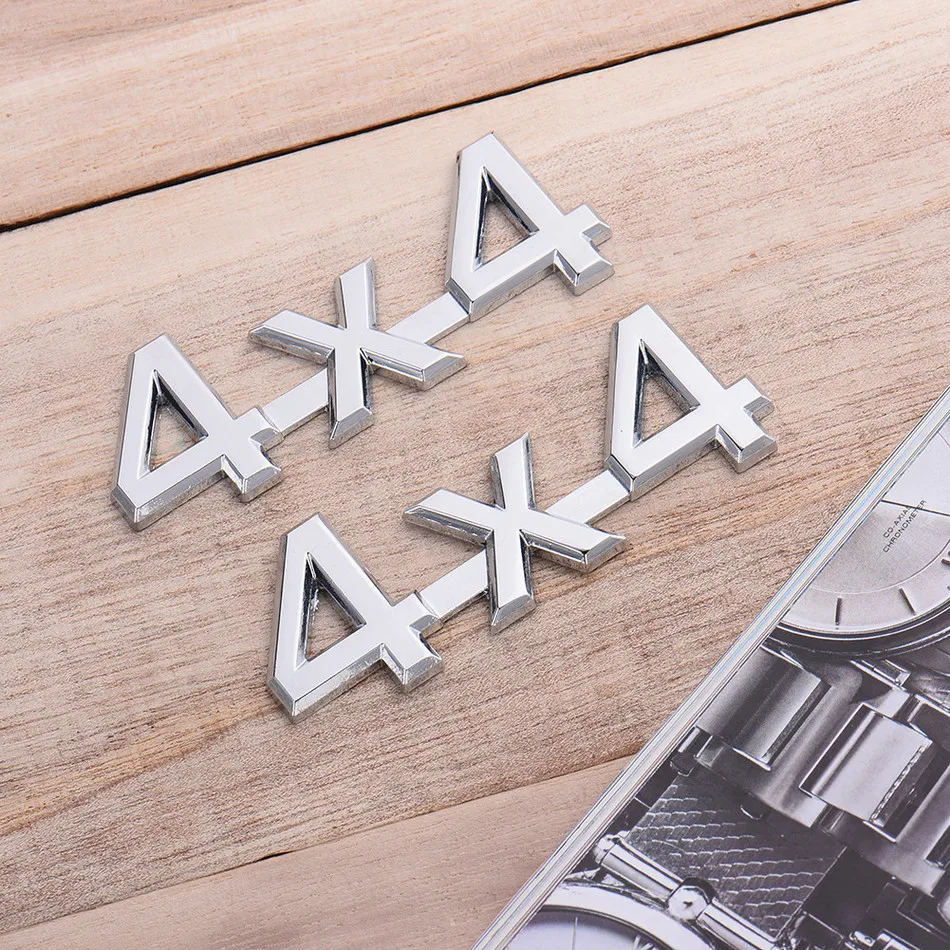 3D 4x4 Plastic+ aluminum Car stickers Logo Displacement Emblem Badge