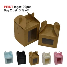 10 шт. Свадебная коробка для конфет коробка с пластиковым отверстием крафт коробки для дня рождения конфеты черные конфеты индивидуальные коробки подарка коробки для подарков многоцветные