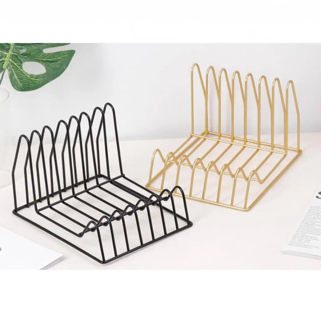 Irregular/Triangle File Organizer Wire Collection Desktop Iron Storage Rack Bookshelf Magazine Holder for Office Home Decoration
