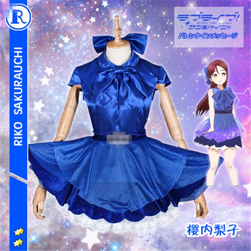 

Anime Love Live Sunshine Aqours Sakurauchi Riko Night Party Wedding Dress Cosplay Costume D