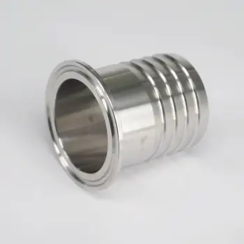 

51mm 2" Tube O/D x 64mm Ferrule Clamp O/D 304 Stainless Steel Sanitary Hose Barb Ferrule Clamp Connector Pipe Fitting