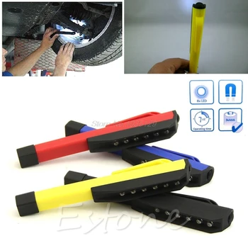 

1PC Inspection Light 6 LED Mini Pen Size Pocket Lamp Clip Work Torch Flashlight