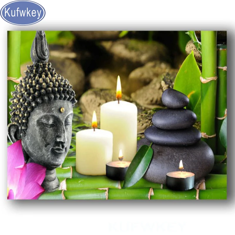 

picture of rhinestones diamond painting Orchid buddha stone spa diamond embroidery sale mosaic full square/round drills hobby
