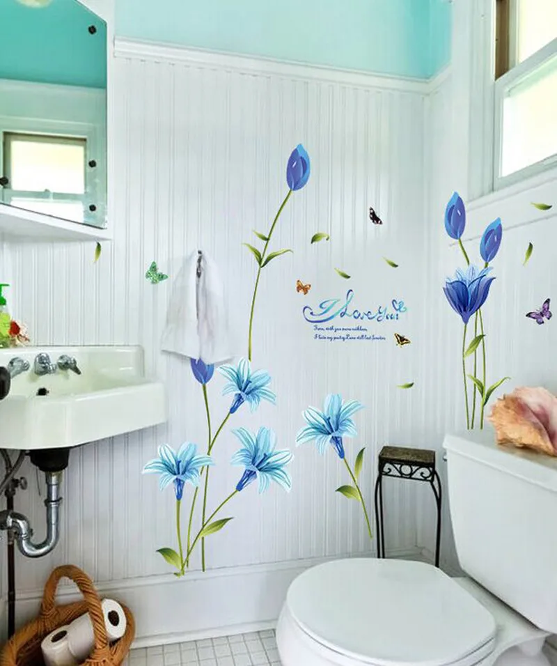 Lirios azules Pegatinas decorativas de la pared Pegatinas Paredes Decoracion
