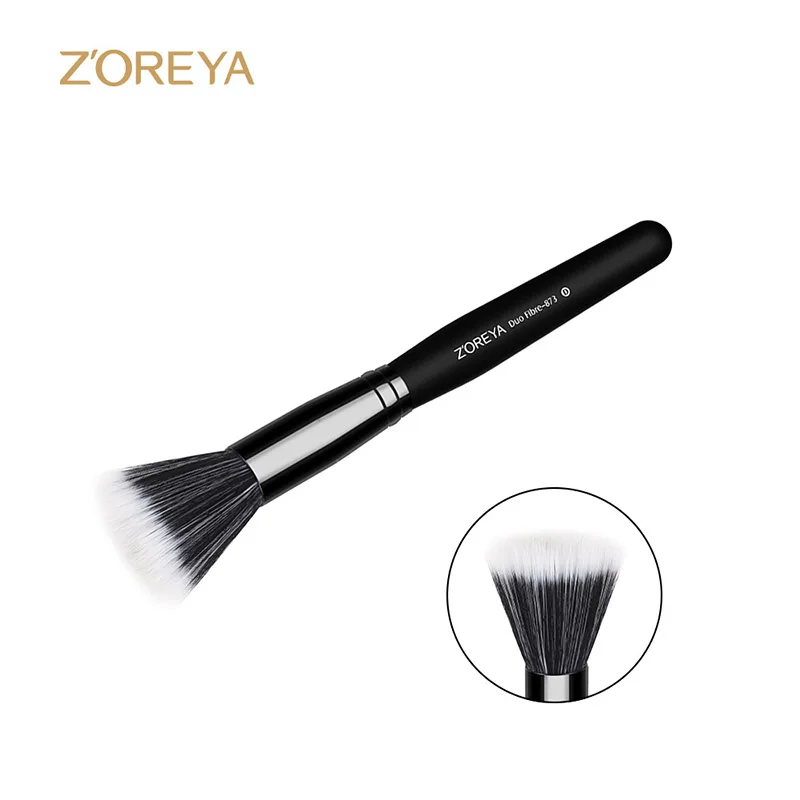 

ZOREYA Makeup Brushes Duo Fibre Super Quality Professional Flat Contour Foundation Brush Wooden Handle Synthetic Hair