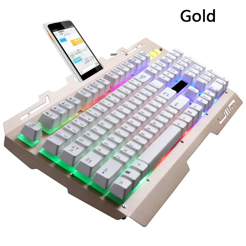 

Wired LED Backlit Multimedia Ergonomic Usb Gaming Keyboards With Mobile Phone Holder Game Keyboards
