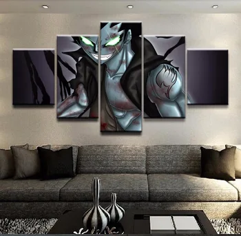 

5 Panel Fairy Tail Gajeel Redfox Shadow Steel Poster Modern Canvas Print Pictures Wall Art Painting On Canvas Artwork Home Decor