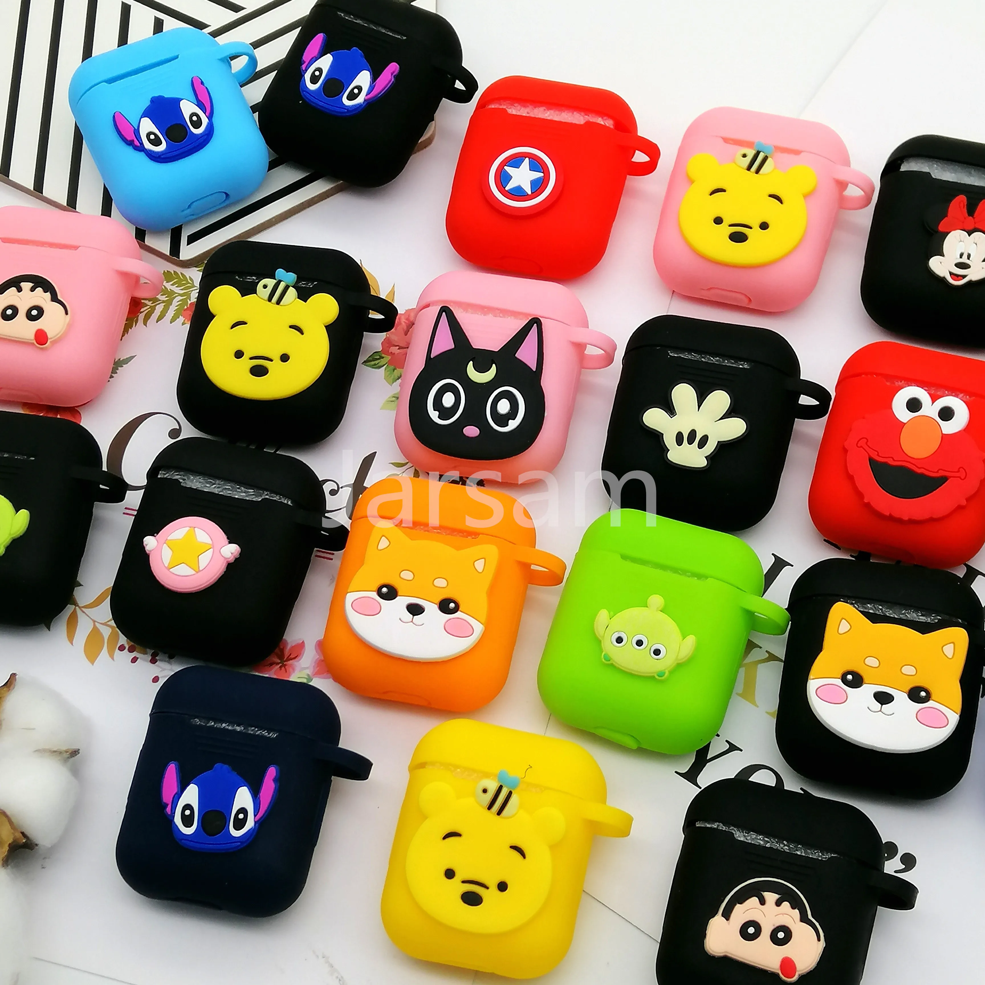 

Cartoon Wireless Earphone Case For Apple AirPods 2 Silicone Charging Headphones Cases For Airpods Protective Cover