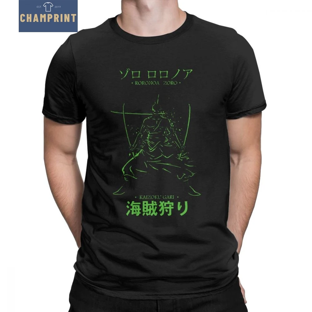 

Men Roronoa Zoro T Shirts Anime One Piece Comics Harajuku 100% Cotton Tops Short Sleeve Round Collar Tee Shirt Gift Idea T-Shirt