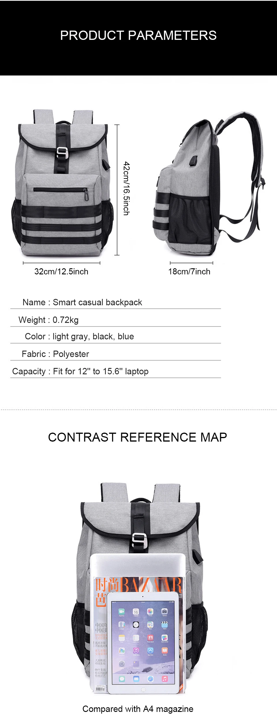 9 USB Charging Backpacks 15.6'' Laptop Backpack Canvas Men Backpacking Travel High Capacity Luggage Bag Pack Male Outdoor bagpack