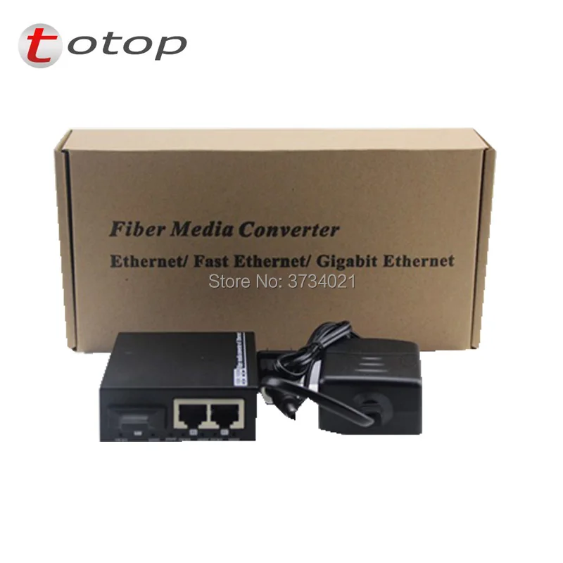 Волокно media converter 10/100 м 1 волокно 2 RJ45 портов, многомодового двойного волокна 1310nm SC 2 км внешний источник питания