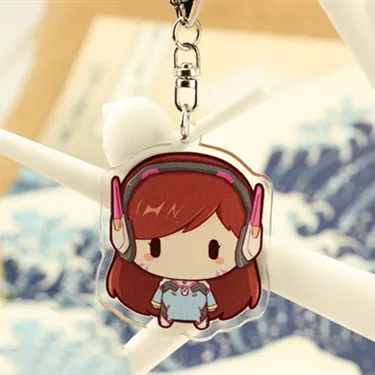 FPS Game Ow Keychain Fashion Overwatch D.va Hanzo Mei Tracer Reaper Figure Bag Pendants Car Key Chains Holder Keyrings Jewelry - Цвет: 1