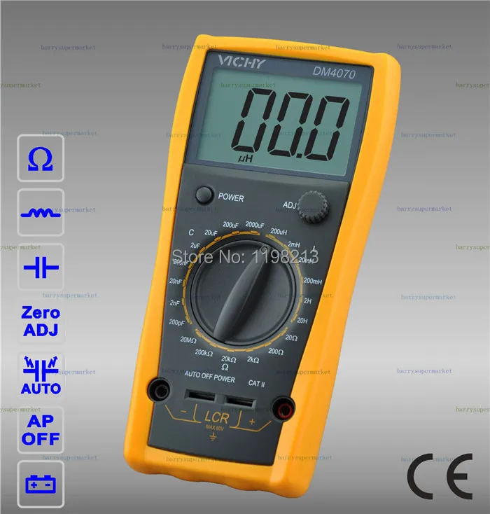 New DM4070 Digital Multimeter 3 1/2 20H 2000uF self discharge inductance resistance capacitance