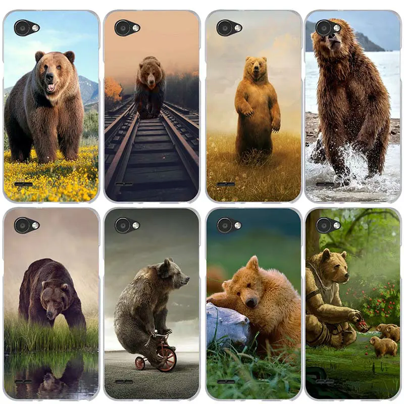 Мягкие силиконовые ТПУ чехол для телефона для LG V10 V20 V30 G2 G3 мини G4 G5 G6 K4 K7 K8 K10 2017 Nexus 5X сумки Lonely Аляска бурый медведь