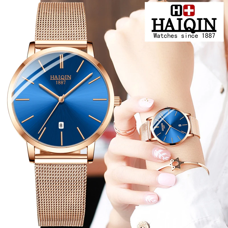 HAIQIN Women's watches Mens watches Top brand luxury quartz watch men waterproof sports women watch military Relogio Masculino