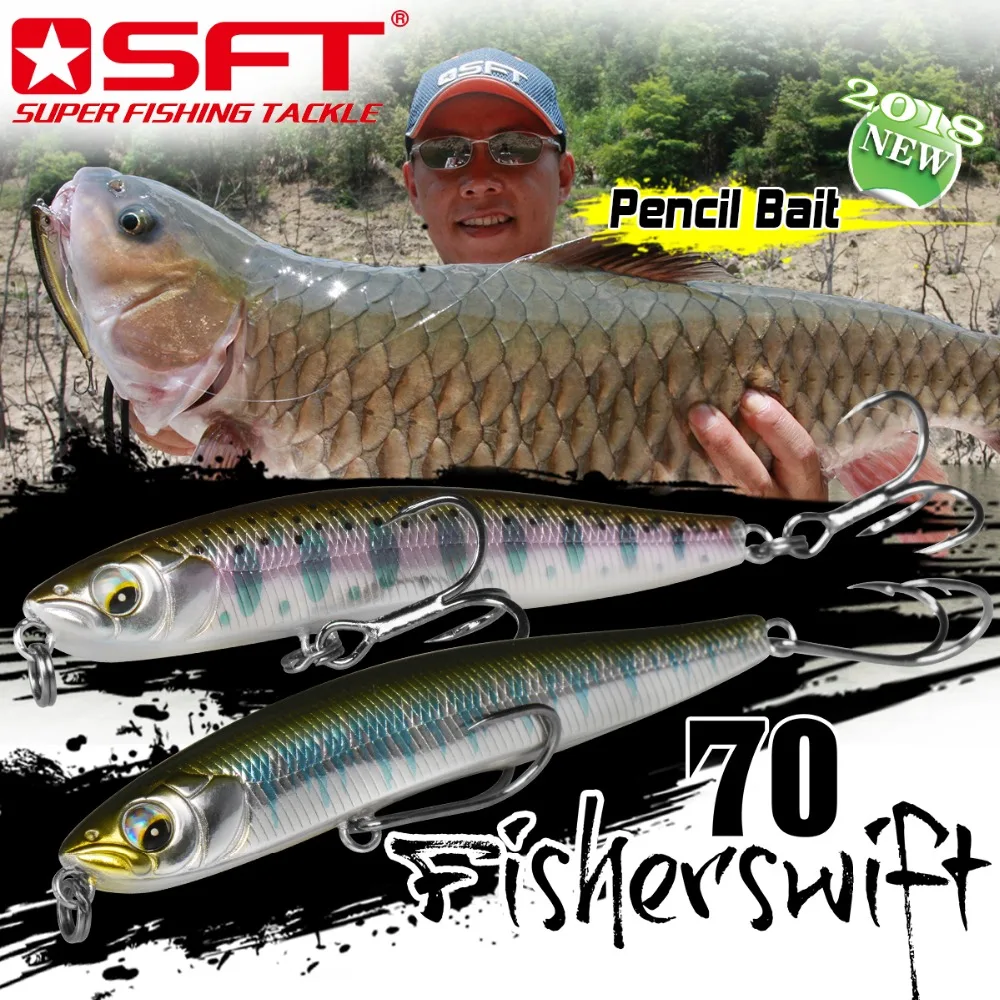 SFT 70mm 4.3g 10g Fishing Lure Floating Sinking Tackle Pencil soft lures Artificial Sea Bass