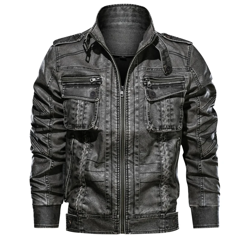 Фирменная новинка, кожаная мужская куртка, уличная одежда, потертые мотоциклетные куртки размера плюс, 6XL, мужские кожаные пальто с карманами, chaqueta cuero hombre