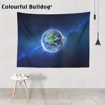 

Beautiful Earth Wall Hanging Pretty Starry Sky Tapestry Planet Purple Blue Pink Living Room Decor Beach Blanket Galaxy Landscape