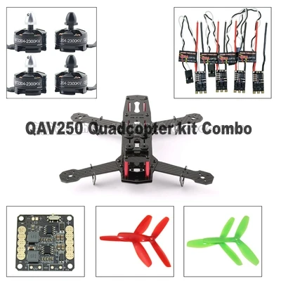 Комплект квадрокоптера QAV250 из углеродного волокна рамка + мотор ESC пропеллер