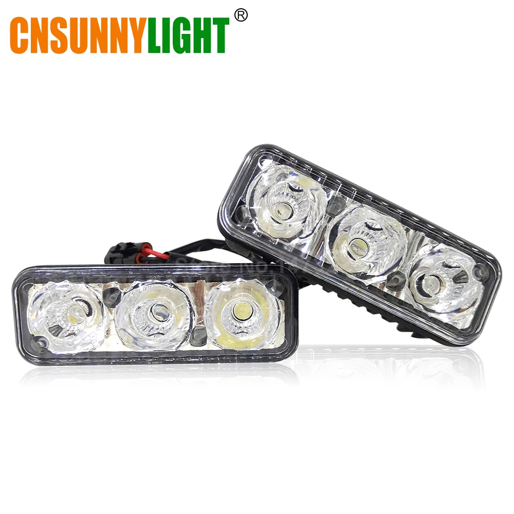 CNSUNNYLIGHT عالية الطاقة سيارة DRL الألومنيوم LED النهار تشغيل أضواء مع العارض عدسة DC 12 V الأبيض الأحمر الأصفر الأزرق مصابيح ضباب