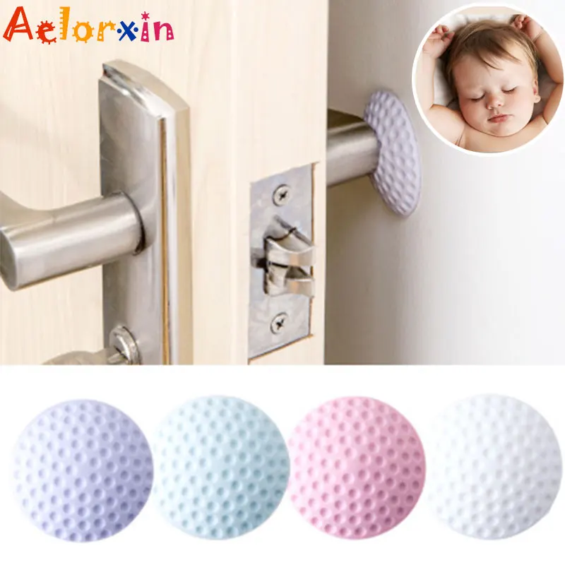 Promoción 4 unidades/lote de amortiguadores de seguridad para bebés, tarjeta de seguridad, topes de puerta, protectores de pared, manija de puerta, cerradura de puerta para niños 76EAWXeq