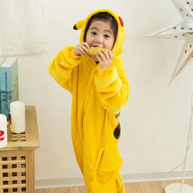 Пижамы с животными; pockemon pikachu; Одинаковая одежда; kigurumi onesie; пара; вечерние пижамы для детей; animais animaux animales onsie