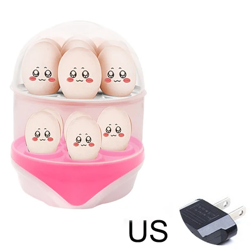 Многофункциональный Электрический яйца котла Яйцо Плита рекомендуется снимать с использованием инструмента Пароварка на 6 яиц бойлеры 2-Слои дома Кухня 220V яйцо - Цвет: double pink US plug