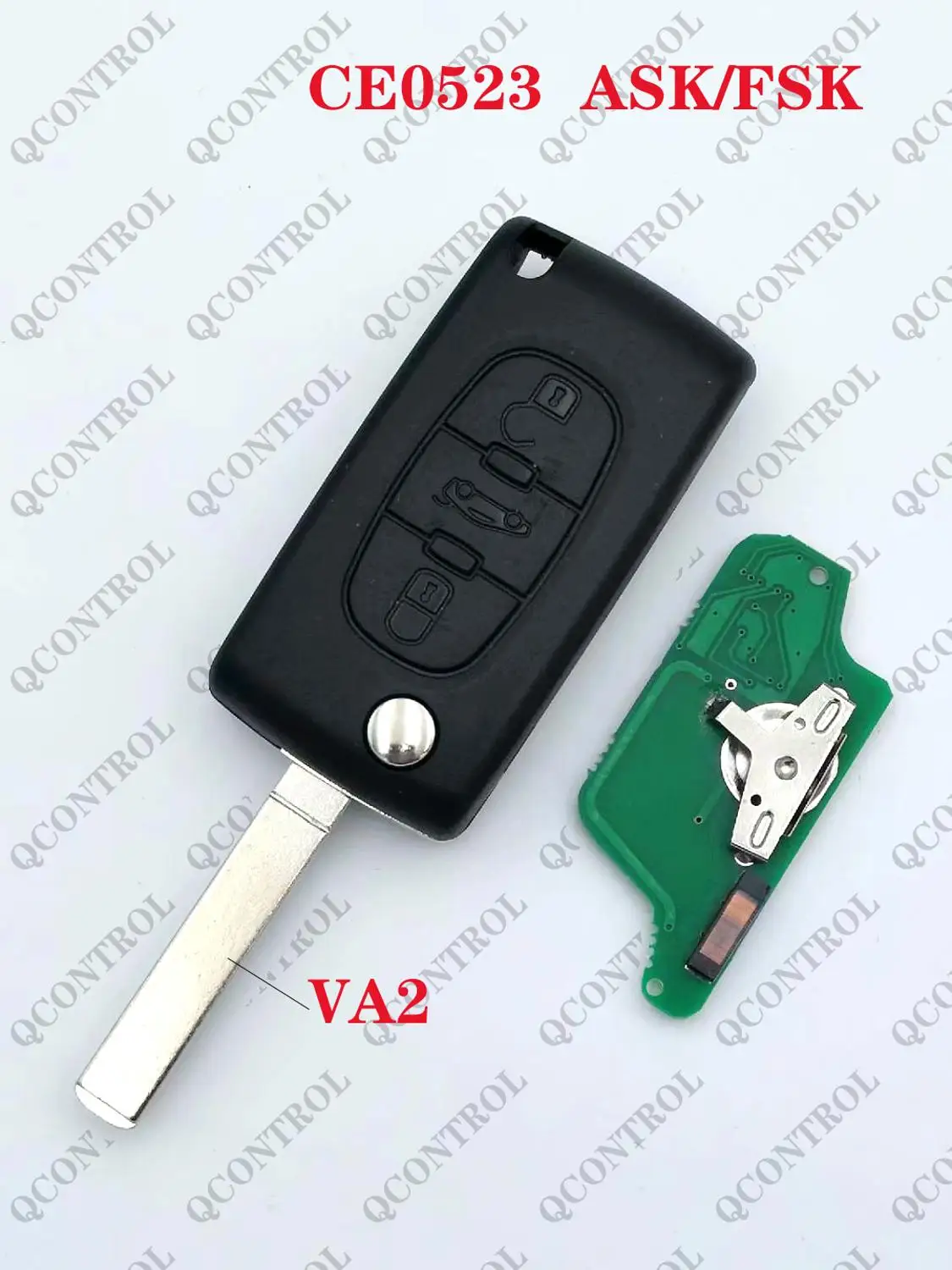 QCONTROL Remote Folding Key for CITROEN C5 C4 C3 C2 Berlingo Picasso ...