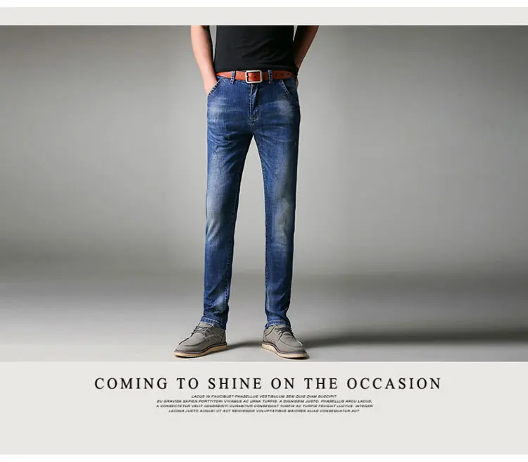 2018 Для мужчин Джинсы для женщин Бизнес Повседневное Slim Fit Синие джинсы стрейч джинсовые штаны Мотобрюки классический ковбои молодой