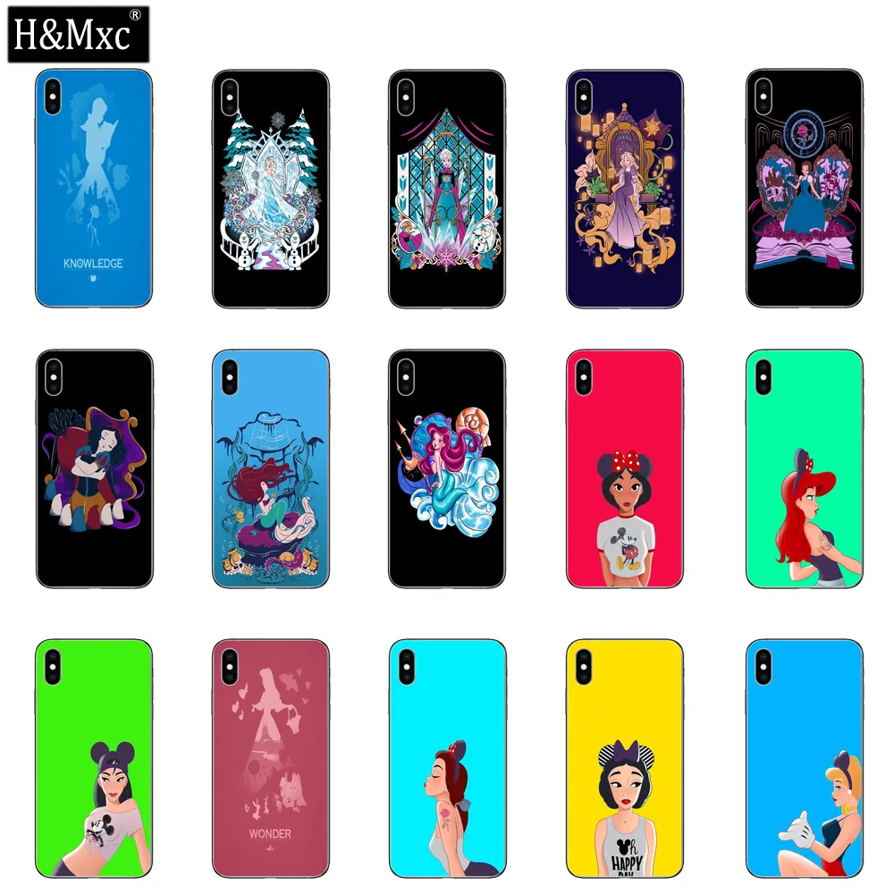 

Beautiful Disney Princess 2 Tempered Glass Phone Case For Apple IPhone XS Max XR Back Cover Shell Coque Bumper For IPhone XS X