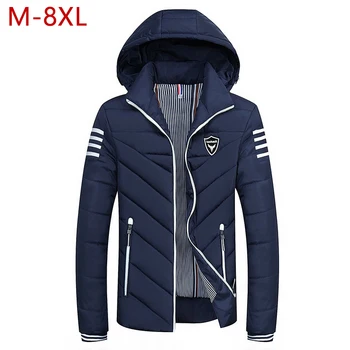 

M-8XL Winter Jacket Men 2019 Hat Detachable Warm Coat Cotton-Padded Thick Parka Men Brand Clothing Camperas Hombre Abrigo W02