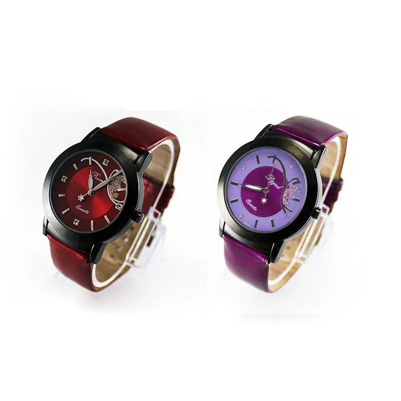 Новое поступление модные женские роскошные бриллиантовые симпатичный кварц наручные часы женские брендовые кожаные часы браслет часы для женщин