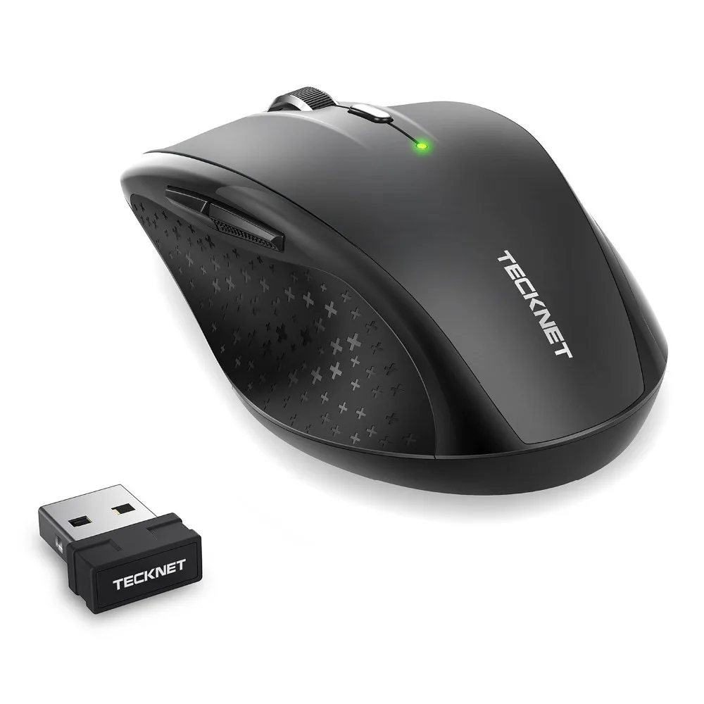 TeckNet Alpha Ergonomic 2 4G Wireless Optical Mobile Mouse with USB Nano Receiver for Laptop font