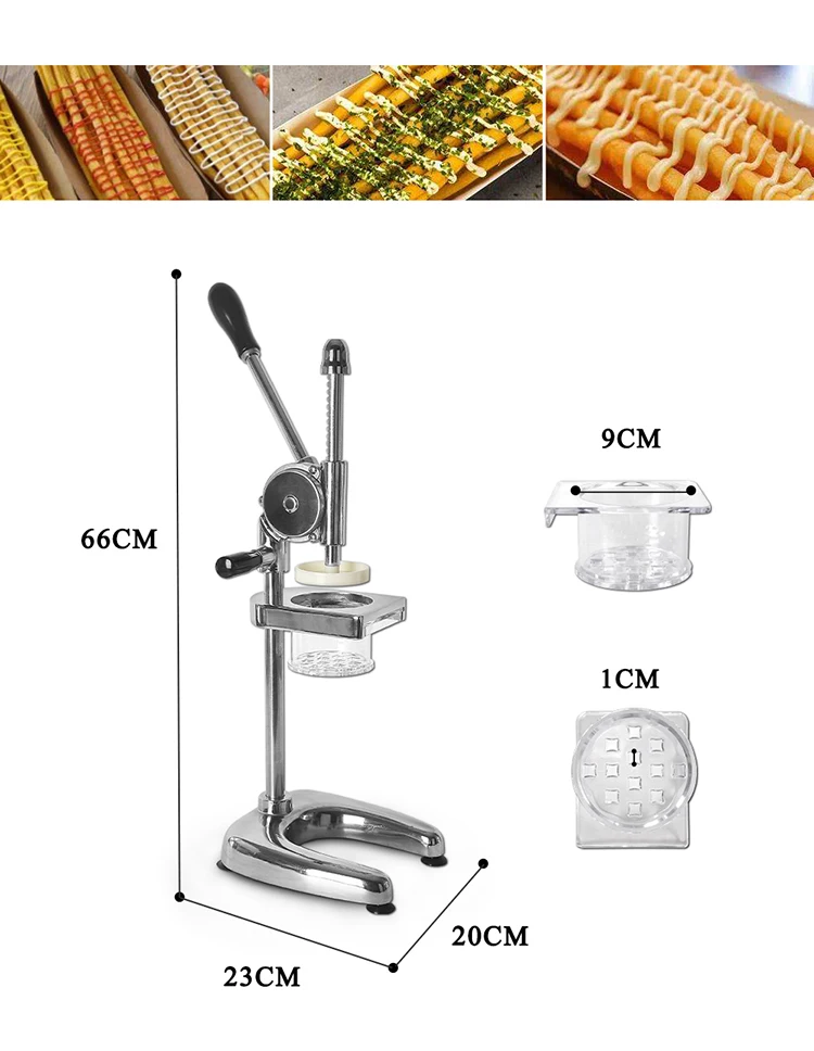 Коммерческие длинные 30 см картофельные соковыжималки машина картофеля ручной фри фрезы Американский для картофеля-фри чип соковыжималка