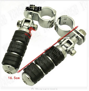 

Universal Chrome Front Left & Right Footrest Foot Pegs For Suzuki Kawasaki Honda Yamaha Triumph Motorcycle 30mm-35mm Crash Bar