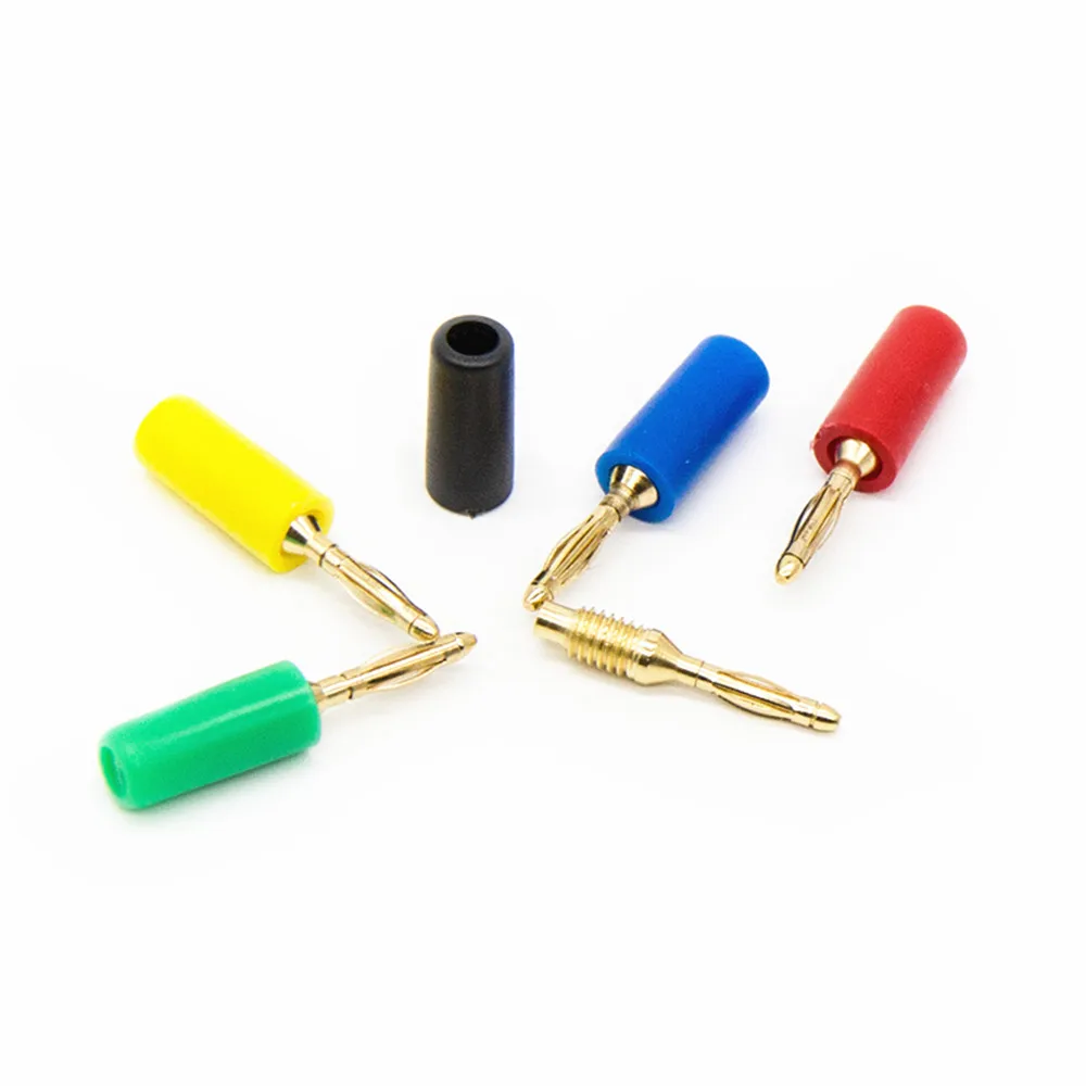 50 Pcs 5 Color Nickel Plated Banana Plug For Probes Binding Post Kit E