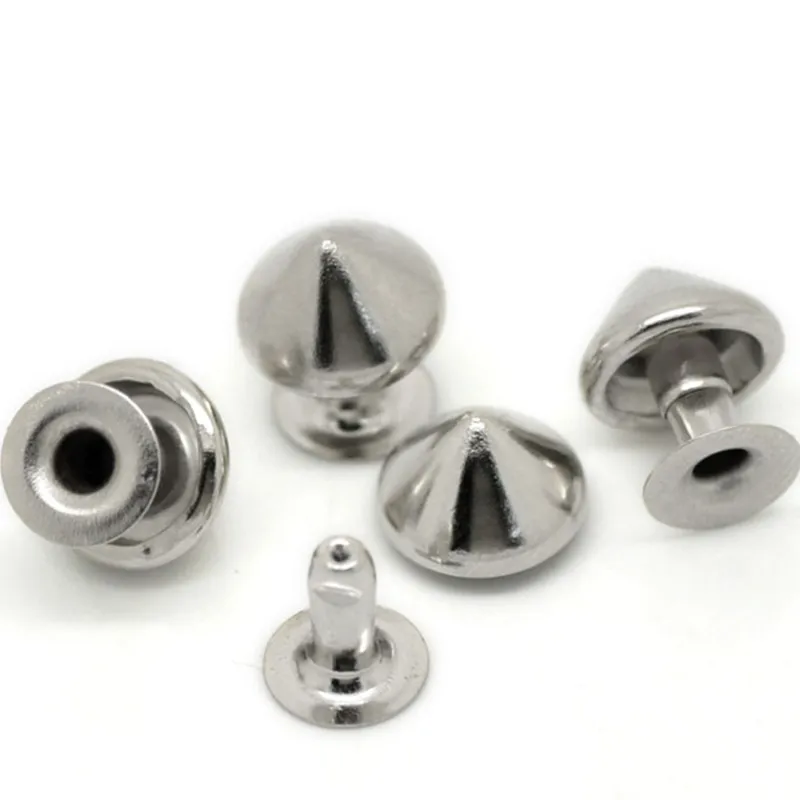 

50 Sets Silver Tone Cone Spike Rivets Studs Spots Pointed Rivets Fit Clothing Belt Bag Shoes Making 10mm(3/8") 8mm(3/8")