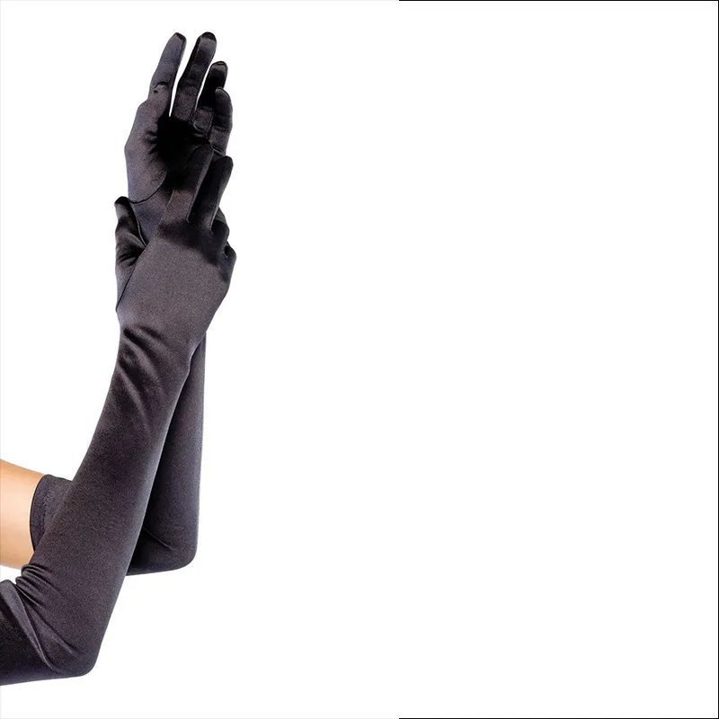 Белые черные длинные перчатки на Хэллоуин, костюмы для косплея, аксессуары из полиэстера, 52 см, демон дух, дьявол смерти, Cos, перчатки унисекс