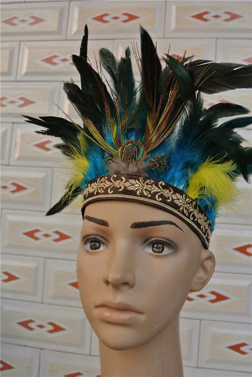 7 Inch High Inspired Feather Headdress Feather Halloween Party Supply