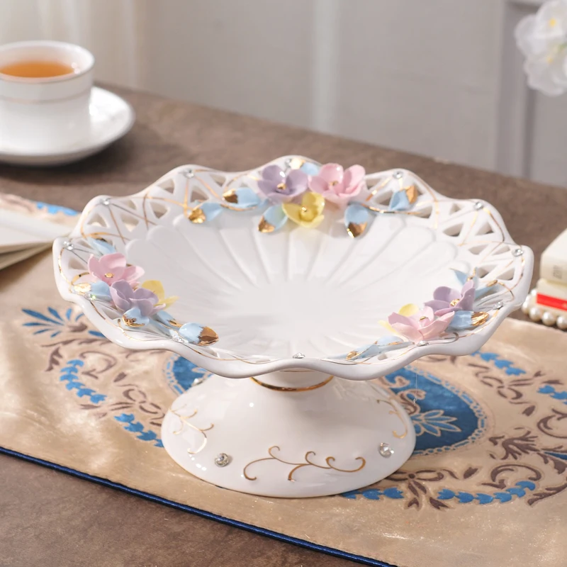 US $224.00 European highend ceramic fruit fruit plate are carved large living room decoration Home Furnishing fruit plate